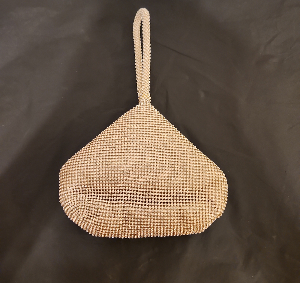 Macy's Elegant Beige Beaded Wristlet Clutch